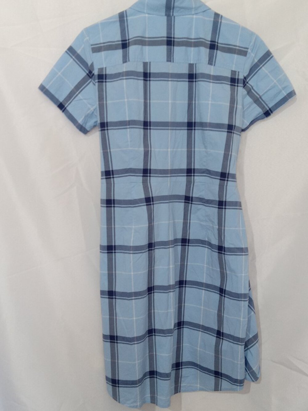 UNTUCKit Women's Plaid Cotton Short Sleeve Caroline Shirt Dress Blue Size 6 - Picture 5 of 15